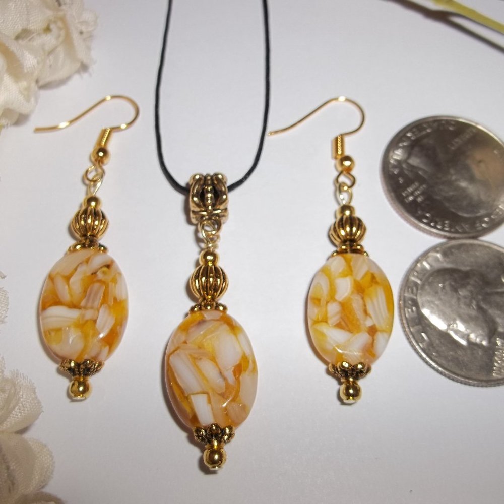 Matching Jewelry Set Necklace Earrings Gift for Her Handmade Unique Gift 6190 - Picture 2 of 9